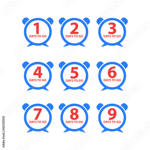 Countdown Icon Set – Numbers 1 to 10 for Launches and Promotions