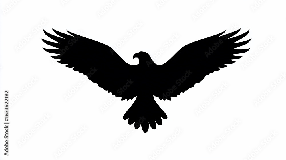 Obraz premium Silhouette of a bird with outstretched wings