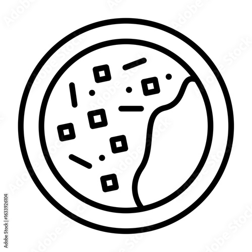 カレーライスの白黒アイコン