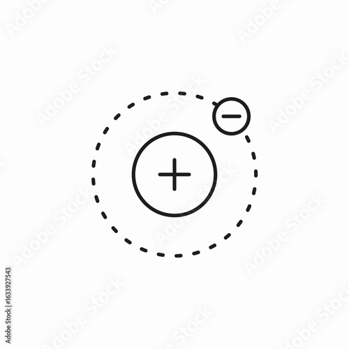 atom with electron icon sign vector