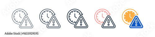 Deadline different style icons set vector illustration. 