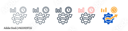 Productivity different style icons set vector illustration. 