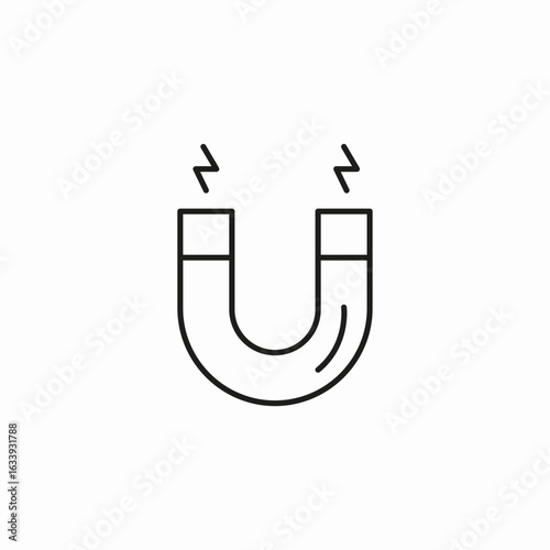 horseshoe magnet waves icon sign vector