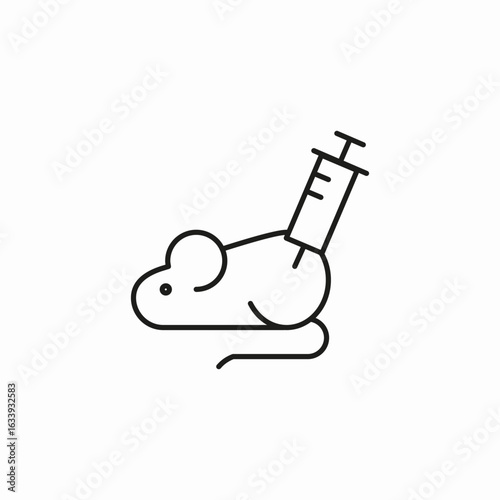 laboratory mouse injection icon sign vector