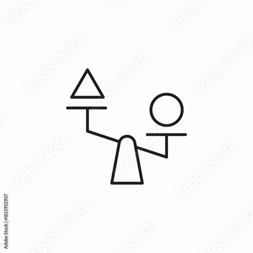 object imbalanced scale icon sign vector