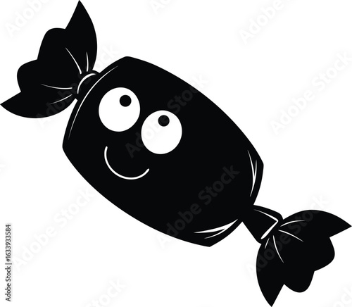 Drôle de dessin animé d'un animal de compagnie, un chat, qui se déguise en chauve-souris pour Halloween et nage dans la mer avec un requin, un monstre et un poisson joyeux