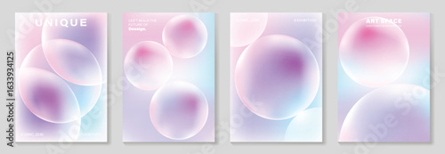Modern gradient poster background vector set. Cover template with vibrant bubble different. Modern Design for wall art, flyers, brochures, covers and web banners. 