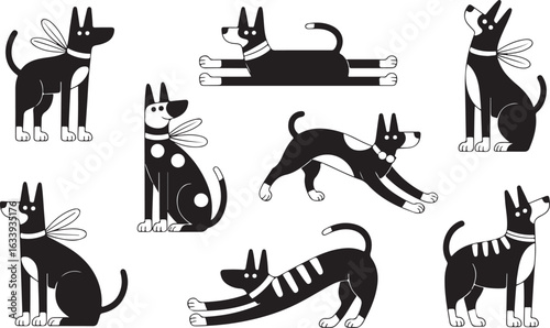 A vector illustration set of vintage animal silhouettes is perfect for a variety of art and design projects