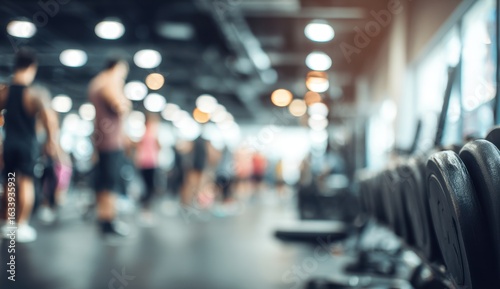 Wallpaper Mural Blurred gym interior, many people Torontodigital.ca