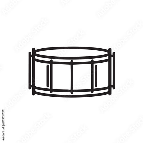A line drawing of a snare drum.