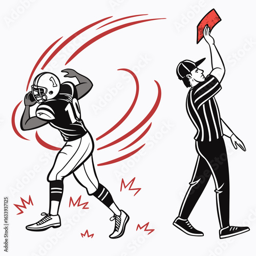 "Dynamic Soccer and Football Illustrations of Players, Referees, and Game Actions"
