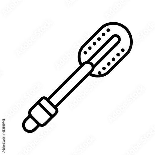 Line icon of a medical brush used in Pap smears, representing cervical cancer screening, gynecology, and women’s health diagnostics.
