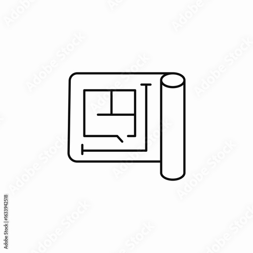 architectural blueprint plan icon sign vector