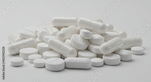 pills on white background