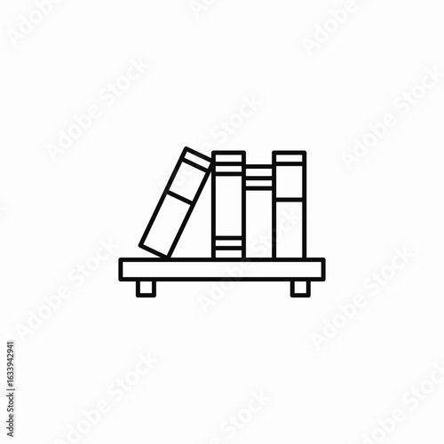 books on shelf icon sign vector