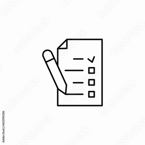 checklist pencil document icon sign vector