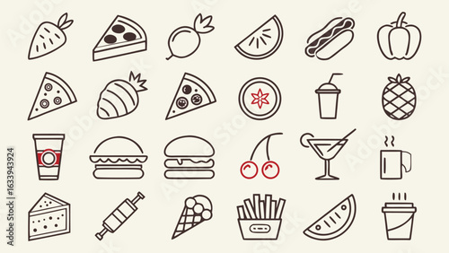 set of food icons