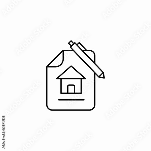 house document contract icon sign vector