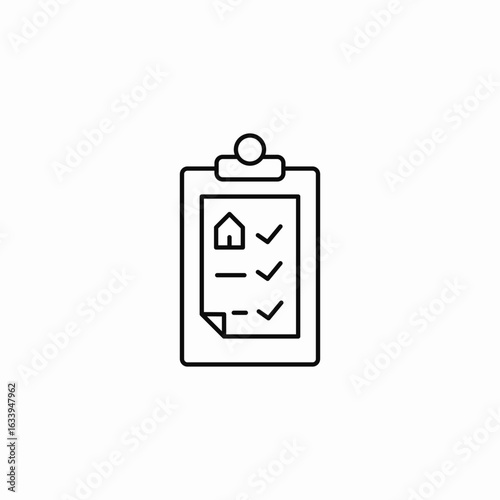real estate checklist icon sign vector