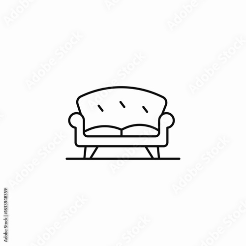 sofa living room icon sign vector