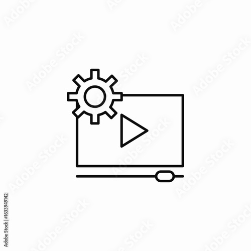 video settings gear icon sign vector