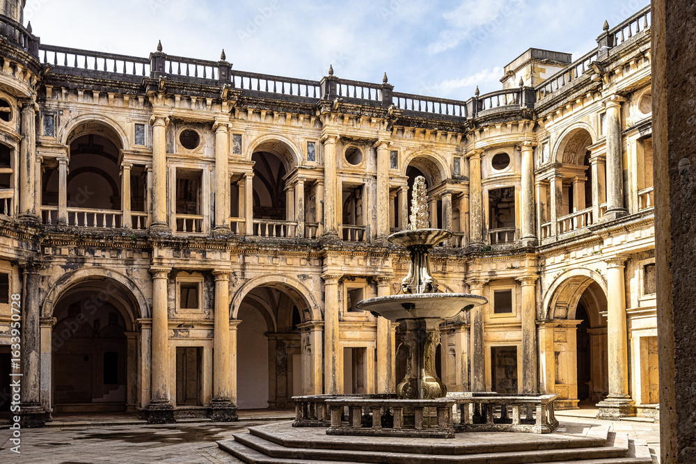 Fototapeta premium Main cloister of the Monastery of the Order of Christ, Convento de Cristo in Tomar, Portugal.