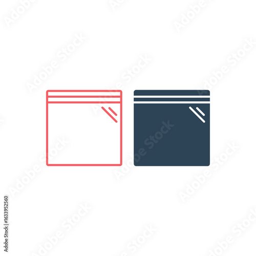 Zip bag vector illustration icons set