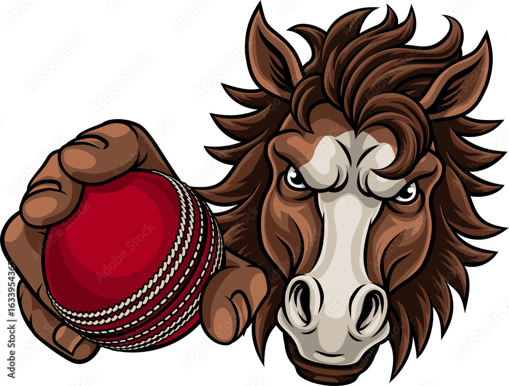 Naklejka premium Horse Mustang Cricket Sports Team Mascot