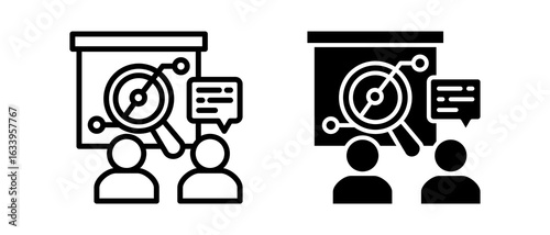 Audit Committee multiple icon set of two.line and glyph vector illustrationn