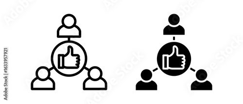 Stakeholder Engagement multiple icon set of two.line and glyph vector illustrationn