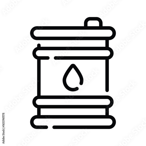 An icon of oil barrel in line style, ready for premium use
