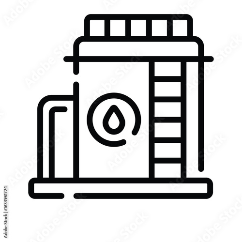 Check out out premium outline style icon of water reservoir