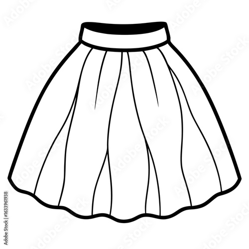 Tulle Skirt Vector on White