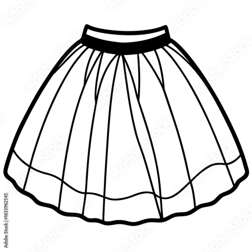 Minimal Tulle Skirt Illustration