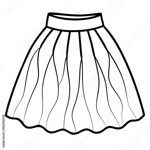 Minimal Tulle Skirt Illustration