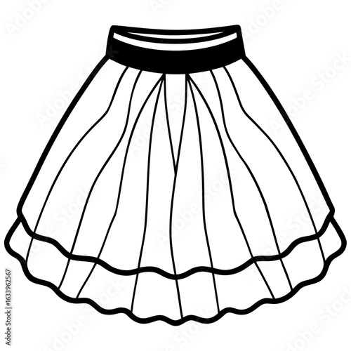 Minimal Tulle Skirt Illustration