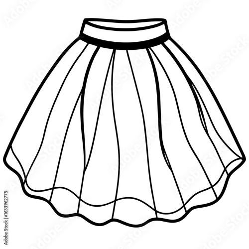 Minimal Tulle Skirt Illustration