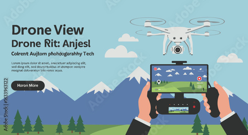 Drone View Remote Control Kit Mountain Landscape
