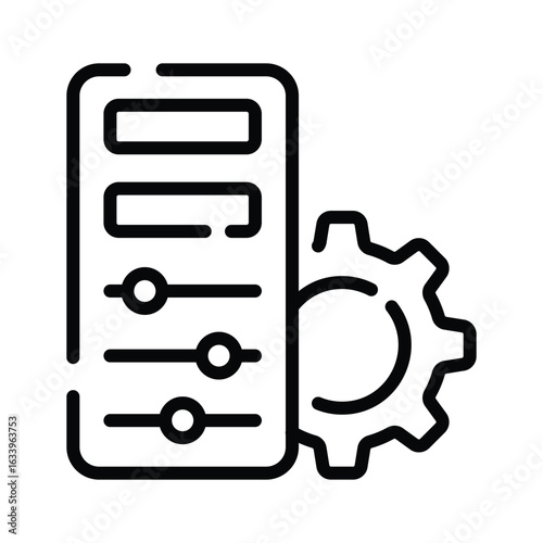 An editable linear style icon showing configuration panel
