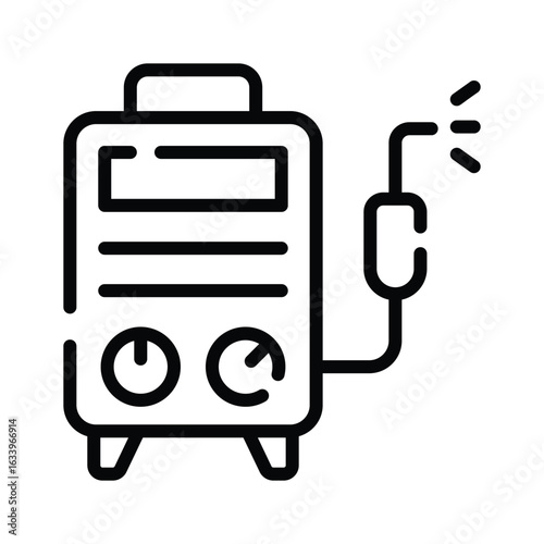 Download our premium line style icon of welding machine