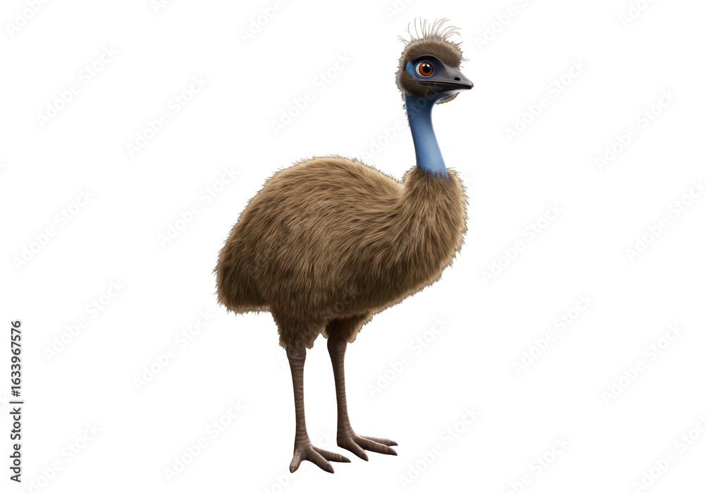 Fototapeta premium Isolated Cute Emu Bird Standing