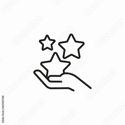 hand holding three stars icon sign vector
