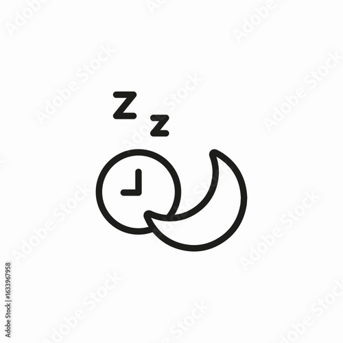 moon clock sleep icon sign vector