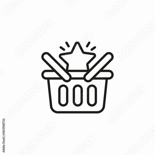 shopping basket star icon sign vector