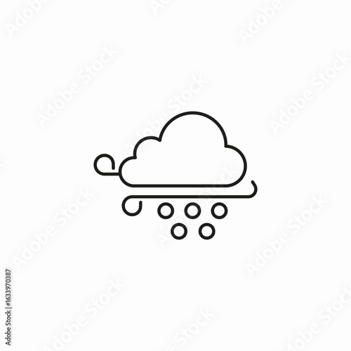 windy hail cloudy icon sign vector