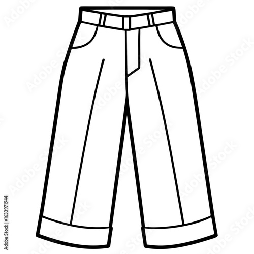 Minimal Panel Pants Vector
