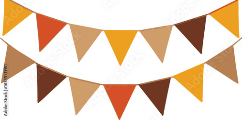 Autumnal bunting garland in warm earthy tones