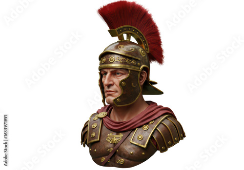 Фотография Isolated Bust of Roman Centurion in Armor