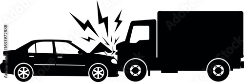 Car truck collision icon