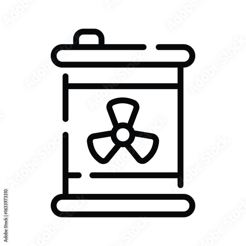 Well crafted line icon of toxic waste barrel